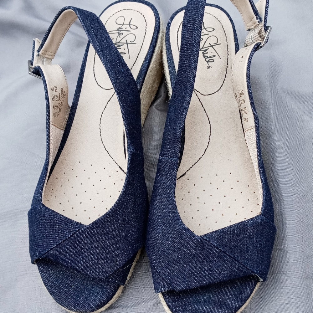 Sling back wedges